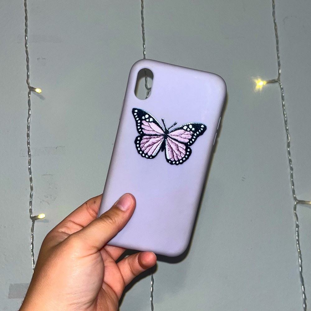 Lavender Butterfly Silicon iPhone XR Case